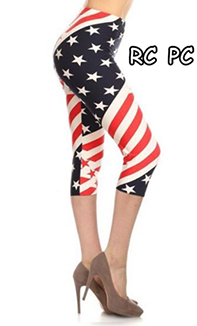 2504 Patriotic Print #56 LEGGINGS JV-J30B CAPRI ONLY