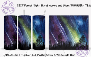 282T Forest Night Sky of Aurora and Stars TUMBLER - TBM