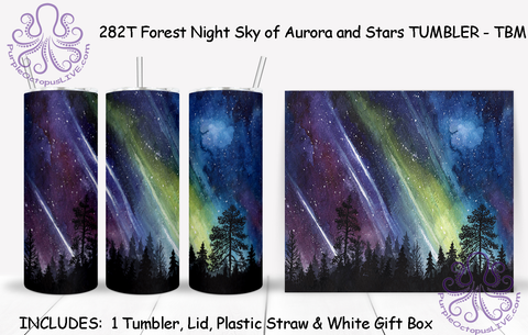 282T Forest Night Sky of Aurora and Stars TUMBLER - TBM