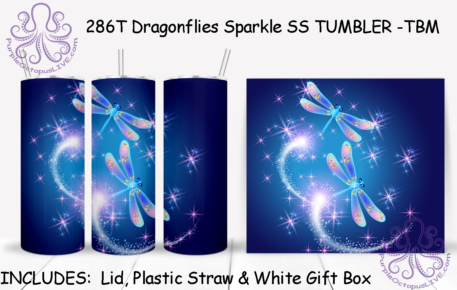 286T Dragonflies Sparkle TUMBLER -TBM