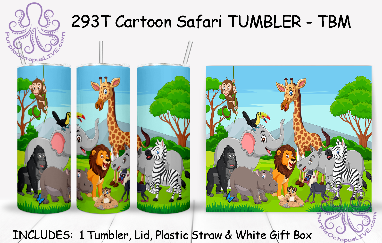 293T Cartoon Safari TUMBLER - TBM
