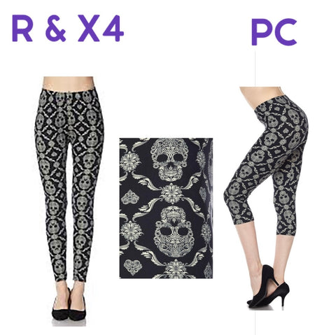 174 Skull Mandala LEGGINGS or CAPRIS