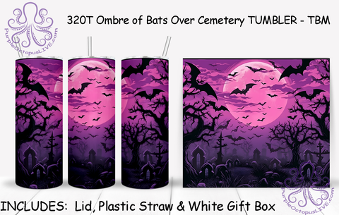 320T Ombre of Bats Over Cemetery TUMBLER - TBM