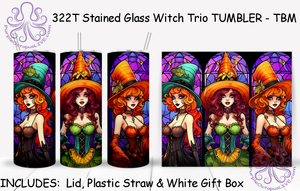 322T Stained Glass Witch Trio TUMBLER - TBM