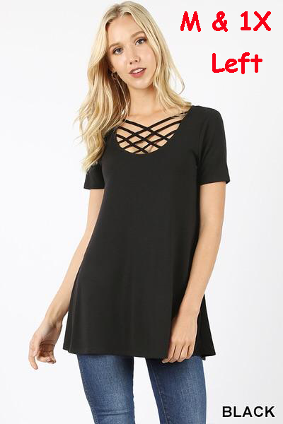 342 1/4S Triple Lattice TOP in BLACK JV-B37A