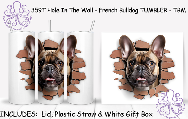 359T Hole In The Wall - French Bulldog TUMBLER - TBM