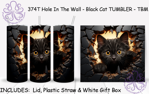 374T Hole In The Wall - Black Cat TUMBLER - TBM