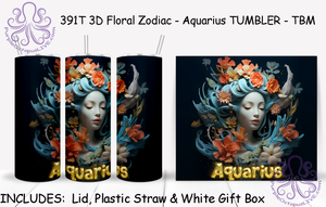 391T 3D Floral Zodiac TUMBLER - TBM ASSORTED