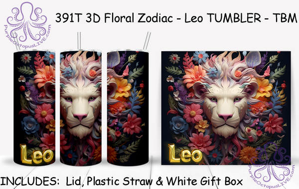 391T 3D Floral Zodiac TUMBLER - TBM ASSORTED