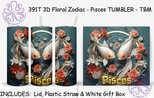 391T 3D Floral Zodiac TUMBLER - TBM ASSORTED