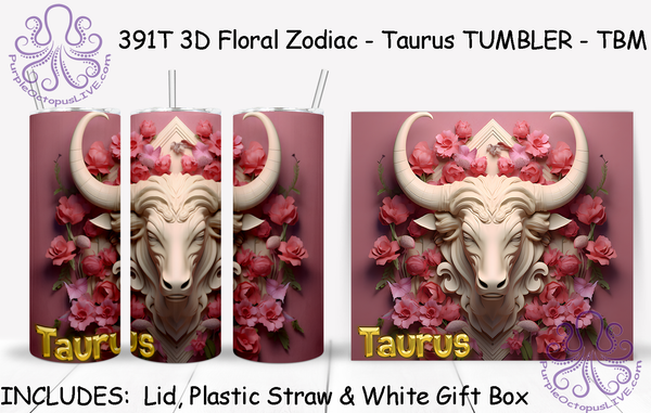 391T 3D Floral Zodiac TUMBLER - TBM ASSORTED