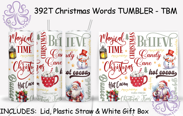 392T Christmas Words TUMBLER - TBM