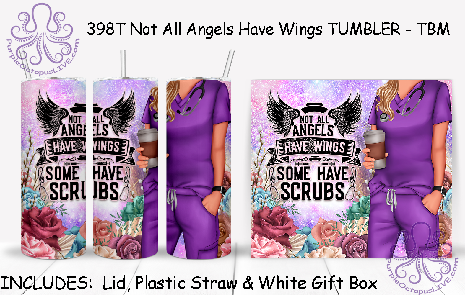 398T Not All Angels Have Wings TUMBLER - TBM