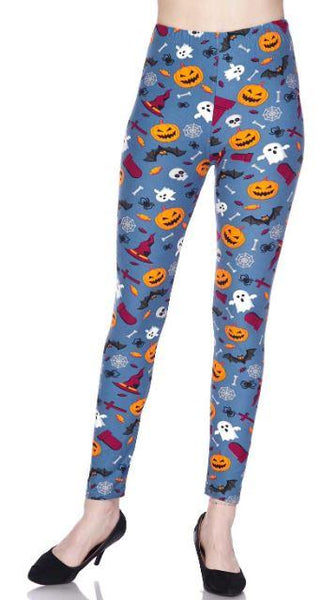 2187 Hallow on Blue LEGGINGS JV-F45A