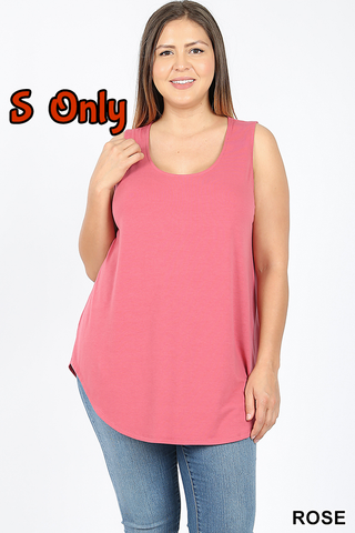4002 0/0S Round Neck & Hem TOP in ROSE JV-KO