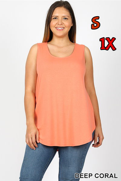 4003 0/0S Round Neck & Hem TOP in DEEP CORAL JV-KO