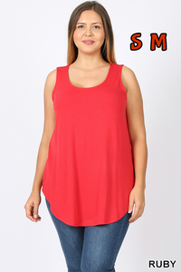 4010 0/0S Round Neck & Hem TOP in RUBY JV-T23B