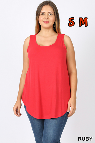 4010 0/0S Round Neck & Hem TOP in RUBY JV-T23B