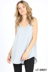 4104 0/0S Round Neck & Hem TOP in LT GREY JV-F23A