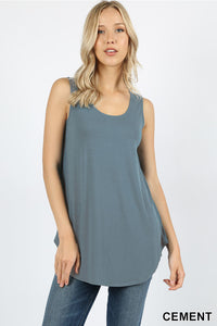 4106 0/0S Round Neck & Hem TOP in CEMENT JV-M79B