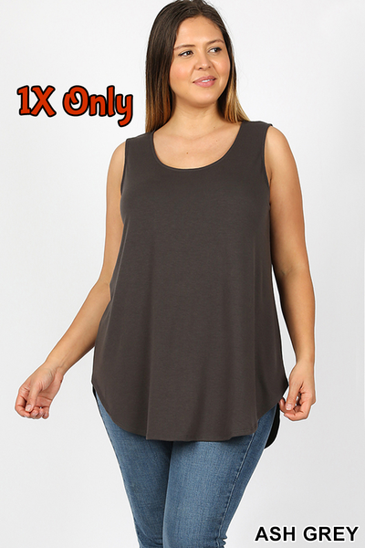 4109 0/0S Round Neck & Hem TOP in ASH GREY JV-KO