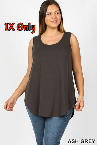 4109 0/0S Round Neck & Hem TOP in ASH GREY JV-KO