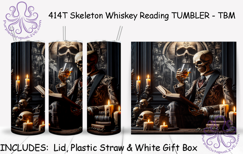 414T Skeleton Whiskey Reading TUMBLER - TBM