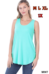 4252 0/0S Round Neck & Hem TOP in MINT JV-T42B