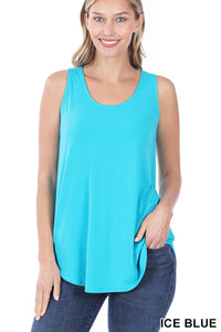 4348 0/0S Round Neck & Hem TOP in ICE BLUE JV-C27B