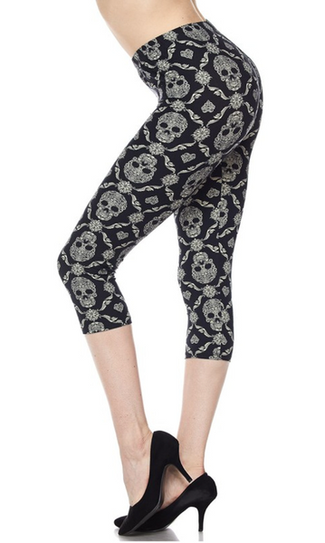 174 Skull Mandala LEGGINGS or CAPRIS