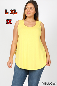 4448 0/0S Round Neck & Hem TOP in YELLOW JV-M11T