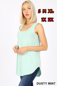 4617 0/0S Round Neck & Hem TOP in DUSTY MINT JV-T69T