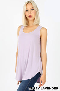 4618 0/0S Round Neck & Hem TOP in DUSTY LAVENDER JV-KO