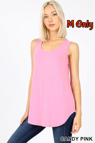 4843 0/0S Round Neck & Hem TOP in CANDY PINK JV-KO