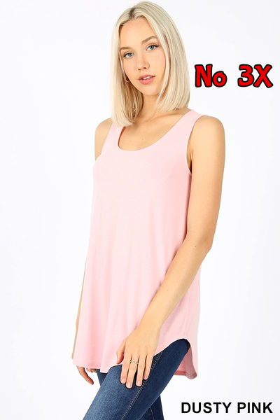 4849 0/0S Round Neck & Hem TOP in DUSTY PINK JV-N103C