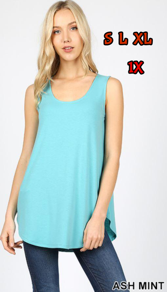 4902 0/0S Round Neck & Hem TOP in ASH MINT JV-T47B