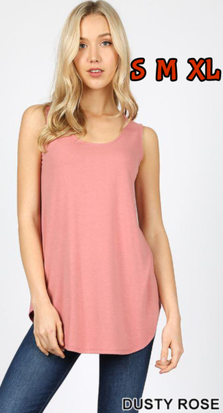 4905 0/0S Round Neck & Hem TOP in DUSTY ROSE JV-M3T