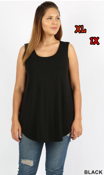 4915 0/0S Round Neck & Hem TOP in BLACK JV-N12C