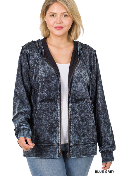50080 4/4S MW Zipper HOODIE w pkts in BLUE GREY JV-HA3B G
