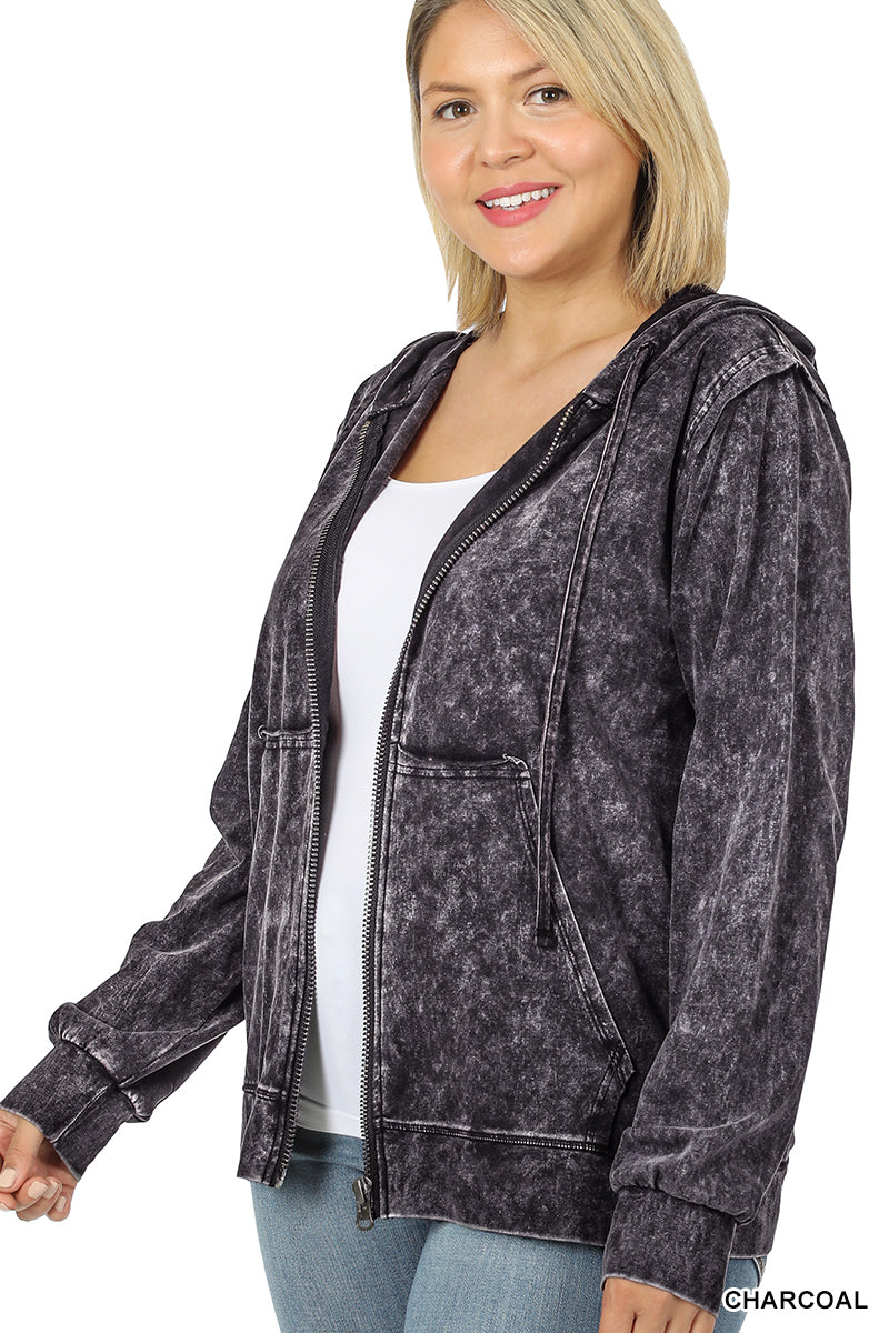 50083 4/4S MW Zipper HOODIE w pkts in CHARCOAL JV-G3B