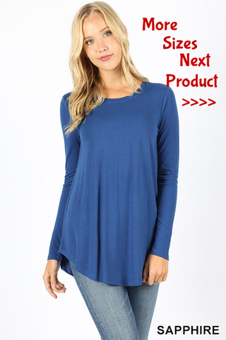 5207 4/4S Round Neck & Hem TOP in SAPPHIRE