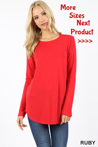 5213 4/4S Round Neck & Hem TOP in RUBY
