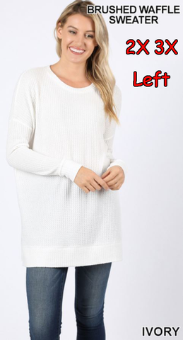 5257 4/4S Thermal Waffle R Neck SWEATERS in IVORY
