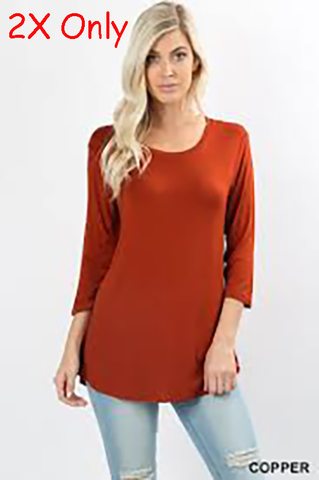 5295 3/4S Dolphin Hem TOP in COPPER