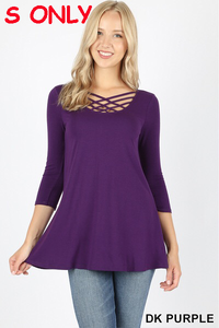 563 3/4S Triple Lattice TOP in DK PURPLE