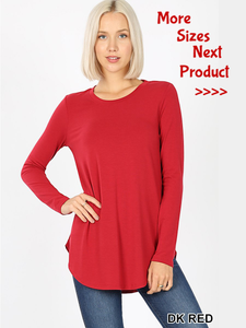 5738 4/4S Round Neck & Hem TOP in DK RED