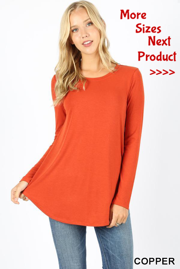 5740 4/4S Round Neck & Hem TOP in COPPER