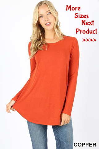 5740 4/4S Round Neck & Hem TOP in COPPER