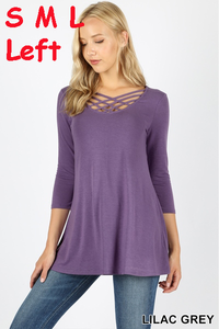 584 3/4S Triple Lattice TOP in LILAC GREY