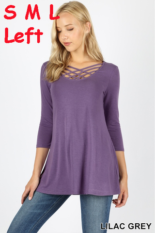 584 3/4S Triple Lattice TOP in LILAC GREY